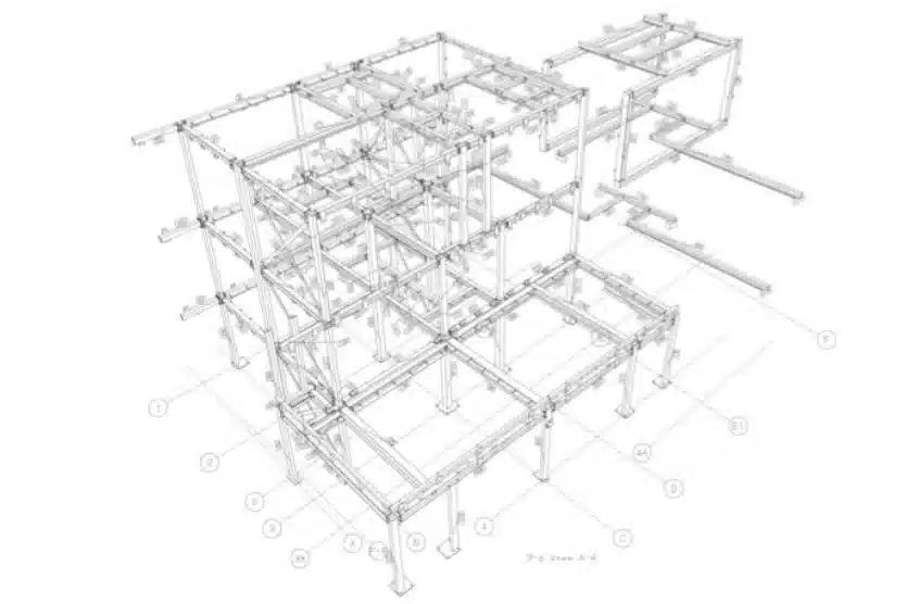 3D view of Structural Steelwork with Erection Markings