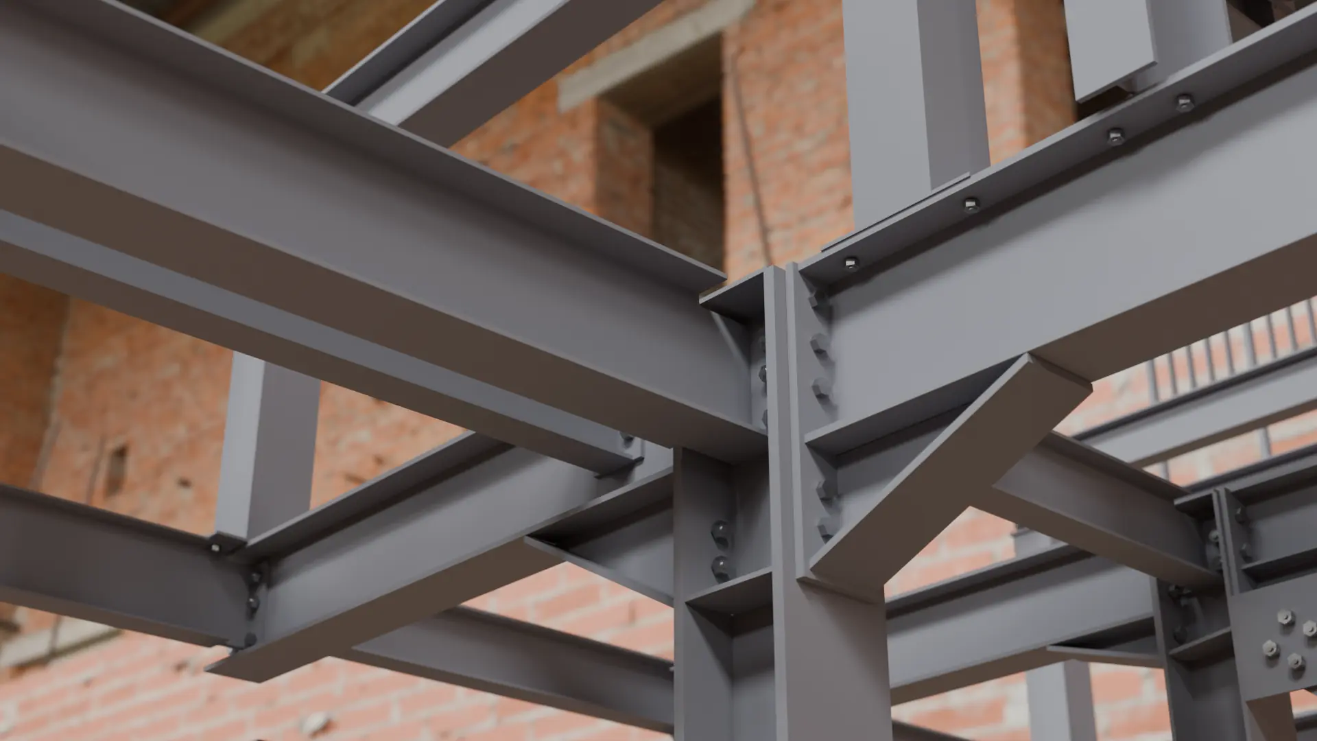 Bolted beam-to-column connections in a multi-level steel frame