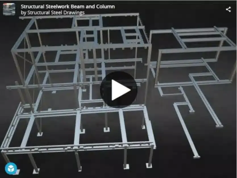 3D model of a beam and column refurbishment frame