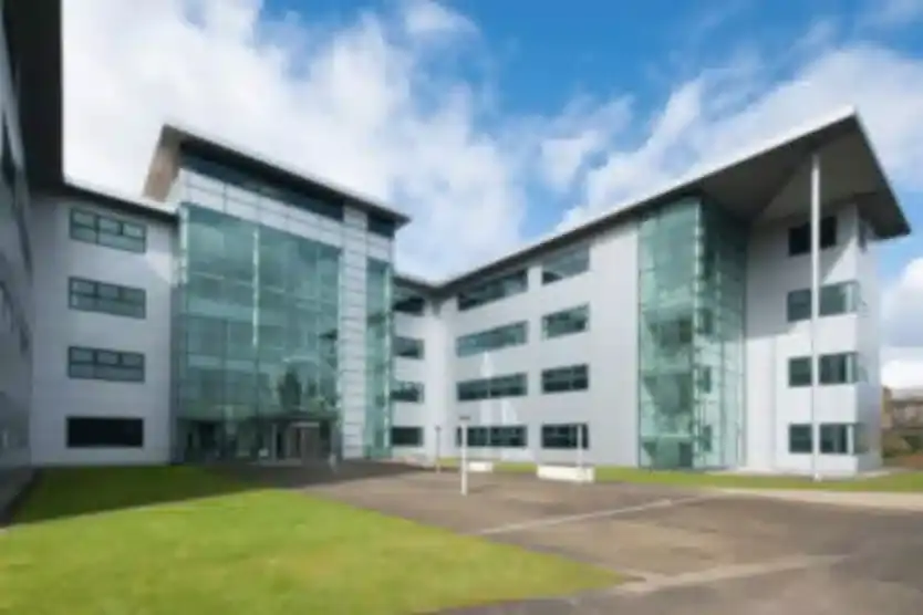 Completed four-storey office building framed in structural steel